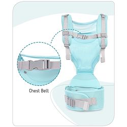 Babyhug Breeze 5 in 1  Hip Seat cum Baby Carrier - Green