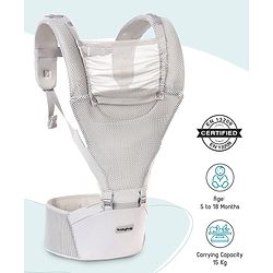 Babyhug Breeze 5 in 1  Hip Seat cum Baby Carrier - Grey