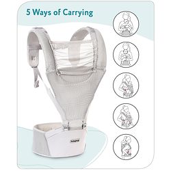Babyhug Breeze 5 in 1  Hip Seat cum Baby Carrier - Grey