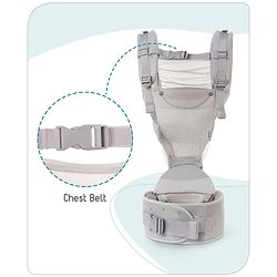 Babyhug Breeze 5 in 1  Hip Seat cum Baby Carrier - Grey