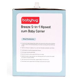 Babyhug Breeze 5 in 1  Hip Seat cum Baby Carrier - Grey
