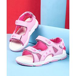 Cute Walk by Babyhug Velcro Closure Sandals with Floral Print - Pink