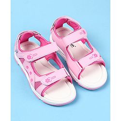 Cute Walk by Babyhug Velcro Closure Sandals with Floral Print - Pink