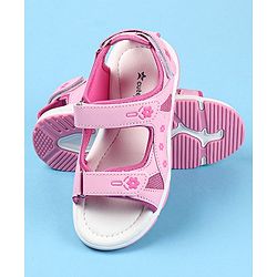 Cute Walk by Babyhug Velcro Closure Sandals with Floral Print - Pink