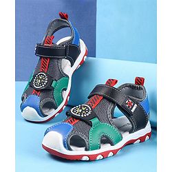 Cute Walk by Babyhug Velcro Closure Sandals Clock Applique - Navy Blue