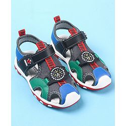 Cute Walk by Babyhug Velcro Closure Sandals Clock Applique - Navy Blue