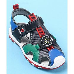 Cute Walk by Babyhug Velcro Closure Sandals Clock Applique - Navy Blue