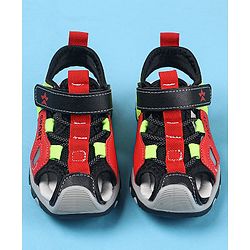 Cute Walk by Babyhug Velcro Closure Sandals Logo Print - Red