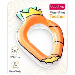 Babyhug Water Filled PVC Carrot Shape Teether- Orange