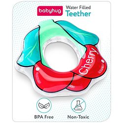 Babyhug Water Filled PVC Cherry Shape Teether- Red & Green