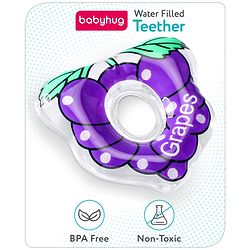 Babyhug Water Filled PVC Grapes Shape Teether- Purple