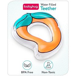 Babyhug Water Filled PVC Mango Shape Teether- Orange