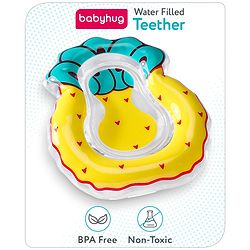 Babyhug Water Filled PVC Pineapple Shape Teether- Yellow & Green