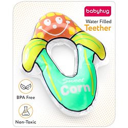 Babyhug Water Filled PVC Corn Shape Teether- Yellow & Green