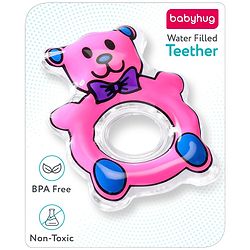 Babyhug Water Filled PVC Teddy Bear Shape Teether- Pink