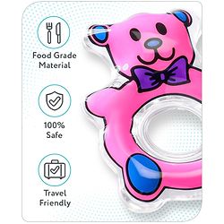 Babyhug Water Filled PVC Teddy Bear Shape Teether- Pink