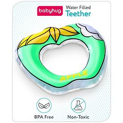 Babyhug Water Filled PVC Apple Shape Teether- Yellow & Green