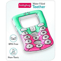 Babyhug Water Filled PVC Cell Phone Shape Teether-Pink & green