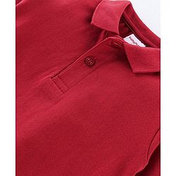 Babyhug Cotton Knit Half Sleeves Polo T-Shirt Solid Color - White