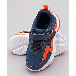 Cute walk By Babyhug Sneaker Shoes with Velcro Closure - Light Blue Orange