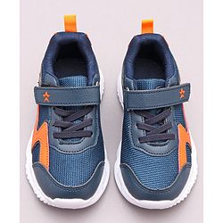 Cute walk By Babyhug Sneaker Shoes with Velcro Closure - Light Blue Orange