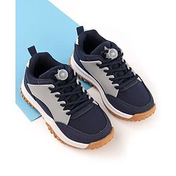 Cute Walk by Babyhug Sneakers With Lace Closure Solid - Navy Blue