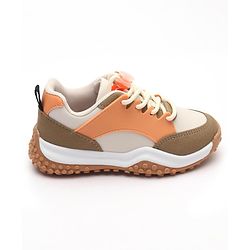 Cute Walk by Babyhug Sneakers With Lace Closure Solid - Beige