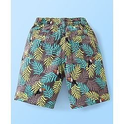 Babyhug 100% Cotton Woven Half Sleeves Shirt & Shorts Set Tropical Theme - White & Green