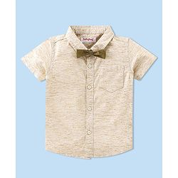 Babyhug 100%  Cotton Woven Half Sleeves Shirts and Shorts Set - Green