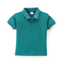 Babyhug Cotton Knit Half Sleeves Polo T-Shirt Solid Color - White