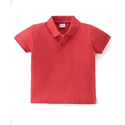 Babyhug Cotton Knit Half Sleeves Polo T-Shirt Solid Color - White