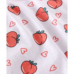 Babyhug 100% Cotton Knit Fruity Print Bloomers Pack of 3 - Peach & White