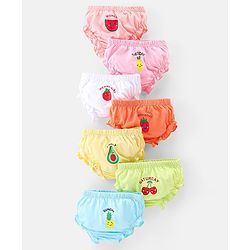 Babyhug 100% Cotton Bloomer With Fruits Print Pack Of 7 - Multicolour