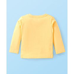 Babyhug Cotton Single Jersey Knit Full Sleeves Night Suit Bear Print - Yellow