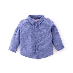 Babyhug Cotton Woven Full Sleeves Shirt & Jeans Solid Colour - Blue