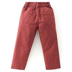 Babyhug 100% Cotton Woven Full Sleeves Stripes Shirts and Trouser Set with Bow - Maroon