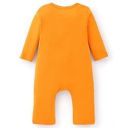 Babyhug 100% Cotton Knit Full Sleeves Romper Apple Print - Yellow