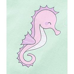 Babyhug 100% Cotton Half Sleeves Onesie With Sea Life Print Pack Of 3 - Purple Pink & Green