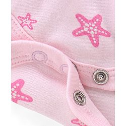Babyhug 100% Cotton Half Sleeves Onesie With Sea Life Print Pack Of 3 - Purple Pink & Green