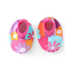 Babyhug 100% Cotton Interlock Knit Full Sleeves Onesies with Hair Band & Booties Floral Print - Pink