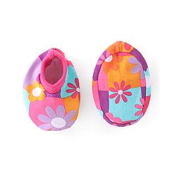 Babyhug 100% Cotton Interlock Knit Full Sleeves Onesies with Hair Band & Booties Floral Print - Pink