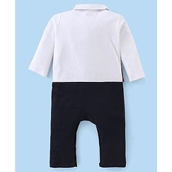 Babyhug Cotton Full Sleeves Romper With Tie Checkered - Red & Black