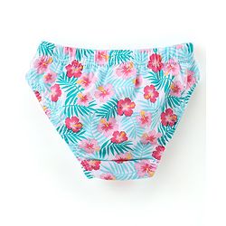 Babyhug 100% Cotton Panties With Floral Print Pack Of 3 - Blue & Pink