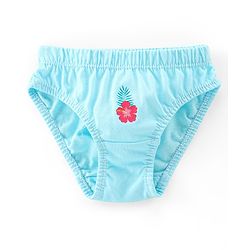 Babyhug 100% Cotton Panties With Floral Print Pack Of 3 - Blue & Pink