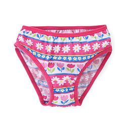 Babyhug 100% Cotton Knit Flower Print Panties Pack of 3- Pink & Green