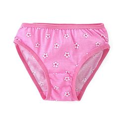 Babyhug 100% Cotton Knit Flower Print Panties Pack of 3- Pink & Green