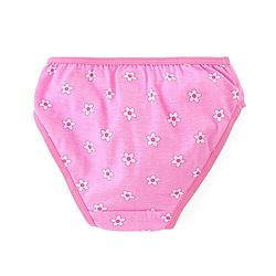 Babyhug 100% Cotton Knit Flower Print Panties Pack of 3- Pink & Green