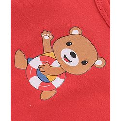 Babyhug 100% Cotton Single Jersey Knit Sleeveless Sando Stripes & Bear Print Pack Of 3 - Multicolor