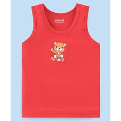 Babyhug 100% Cotton Single Jersey Knit Sleeveless Sando Stripes & Bear Print Pack Of 3 - Multicolor