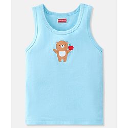 Babyhug 100% Cotton Sleeveless Sando Stripes & Bear Print Pack of 3- Multicolor